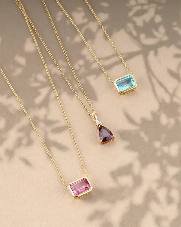 Collection of elegant necklaces in various styles and designs