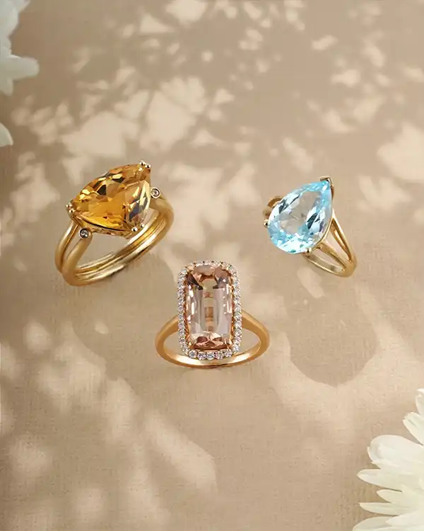 Collection of elegant rings in various styles and designs