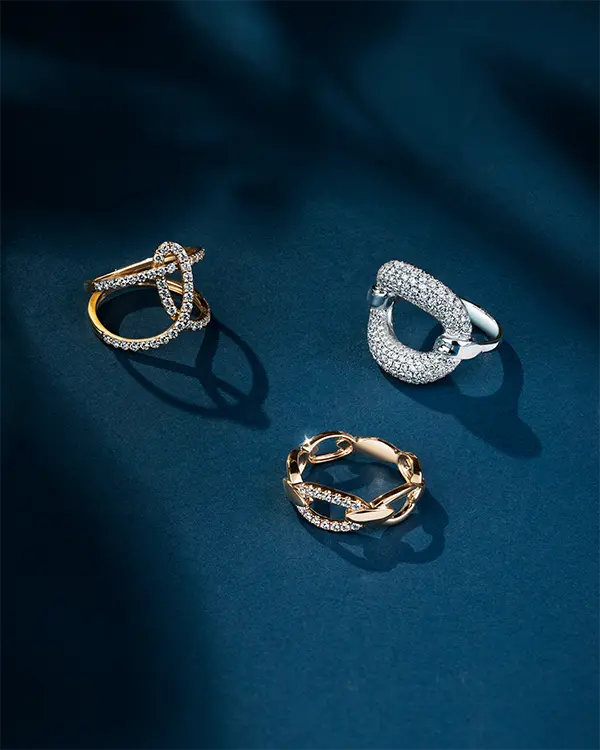 Collection of elegant rings in various styles and designs