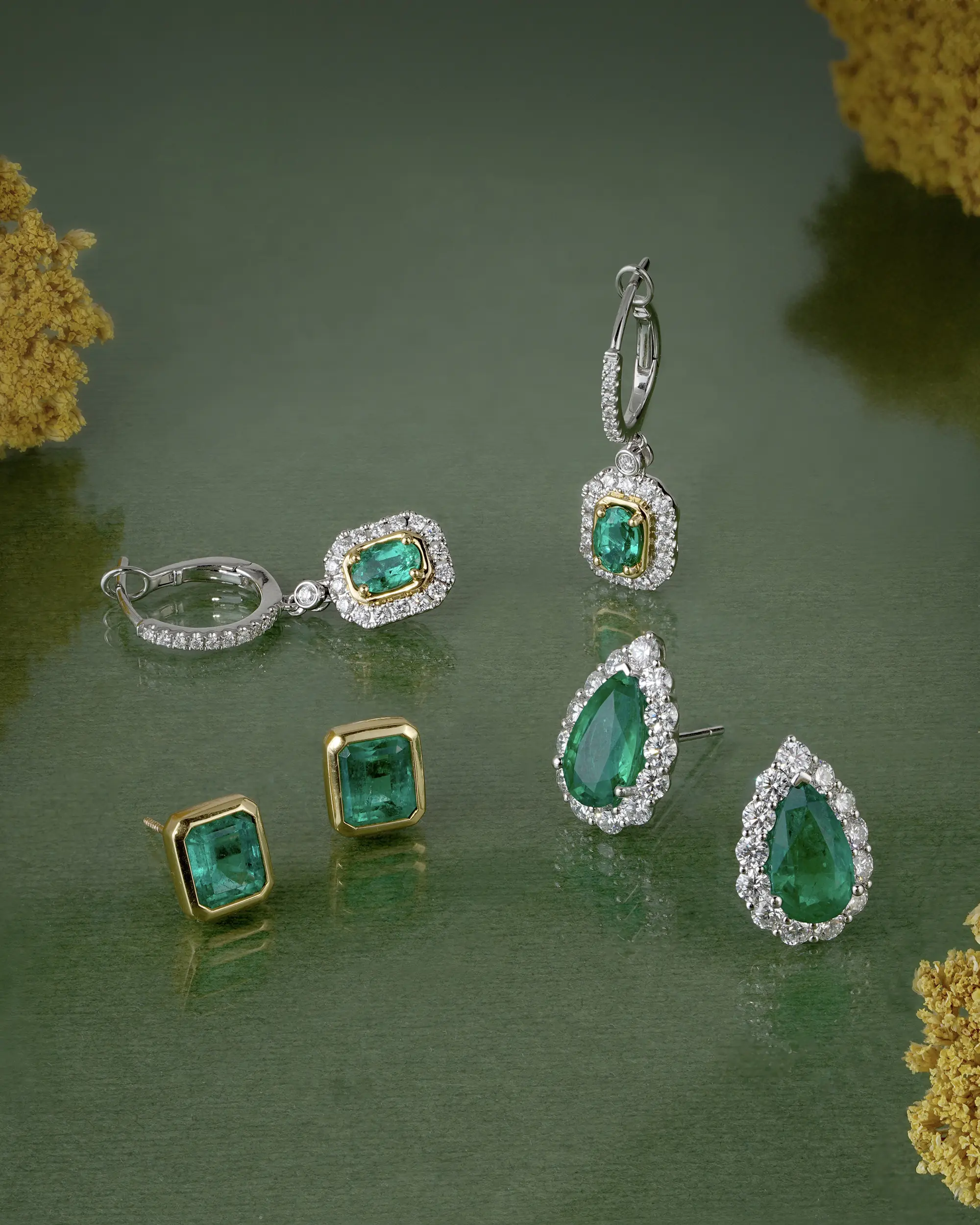 Collection of elegant earrings in various styles and designs