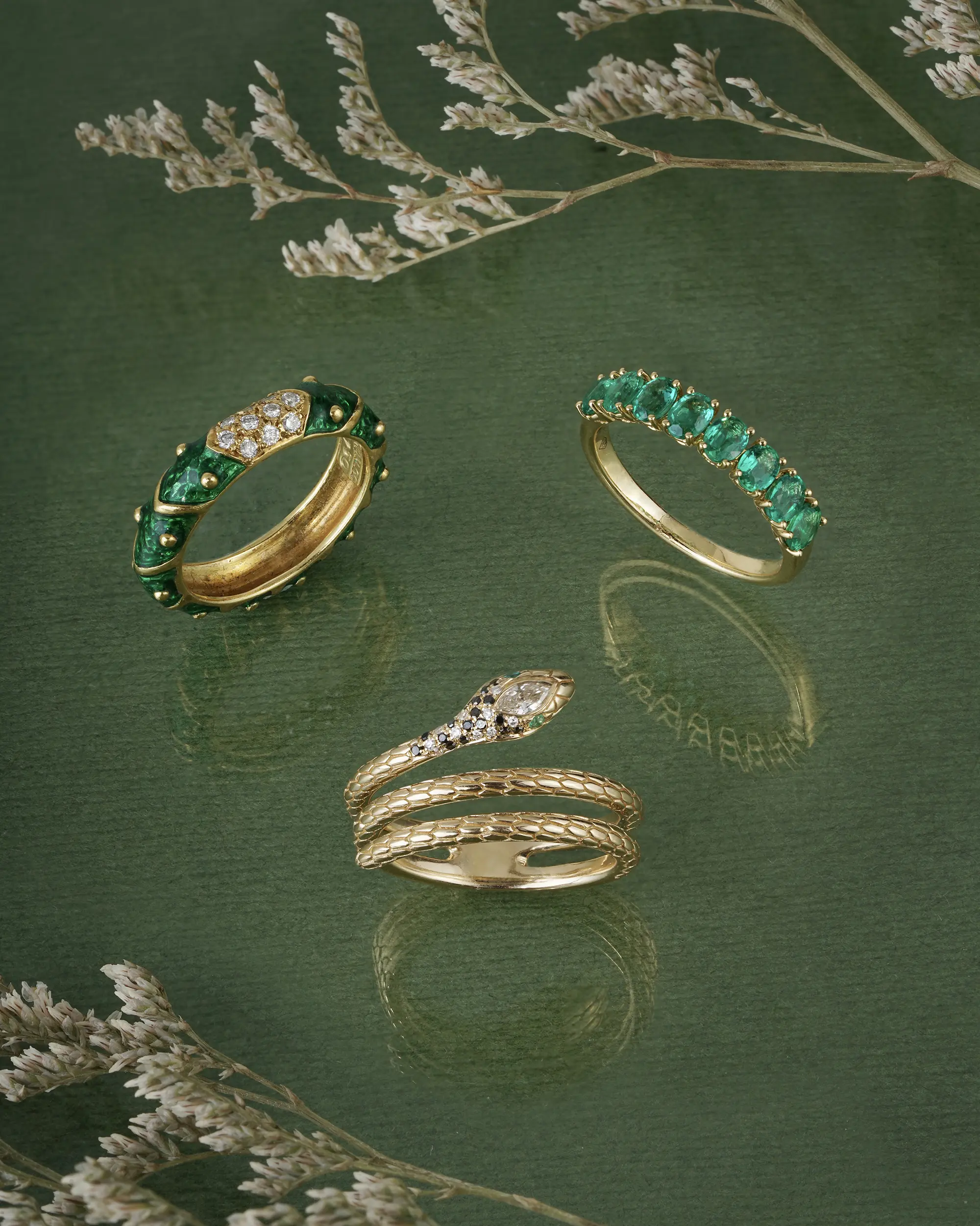 Collection of elegant rings in various styles and designs