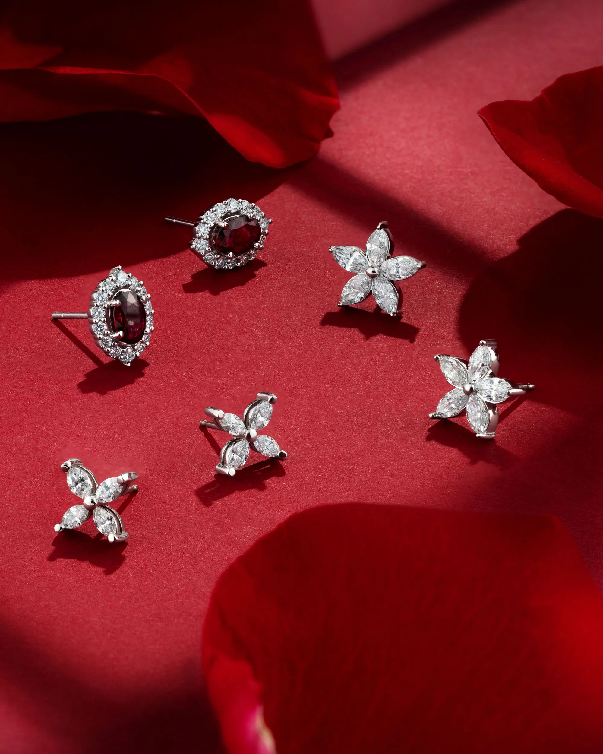 Collection of elegant earrings in various styles and designs