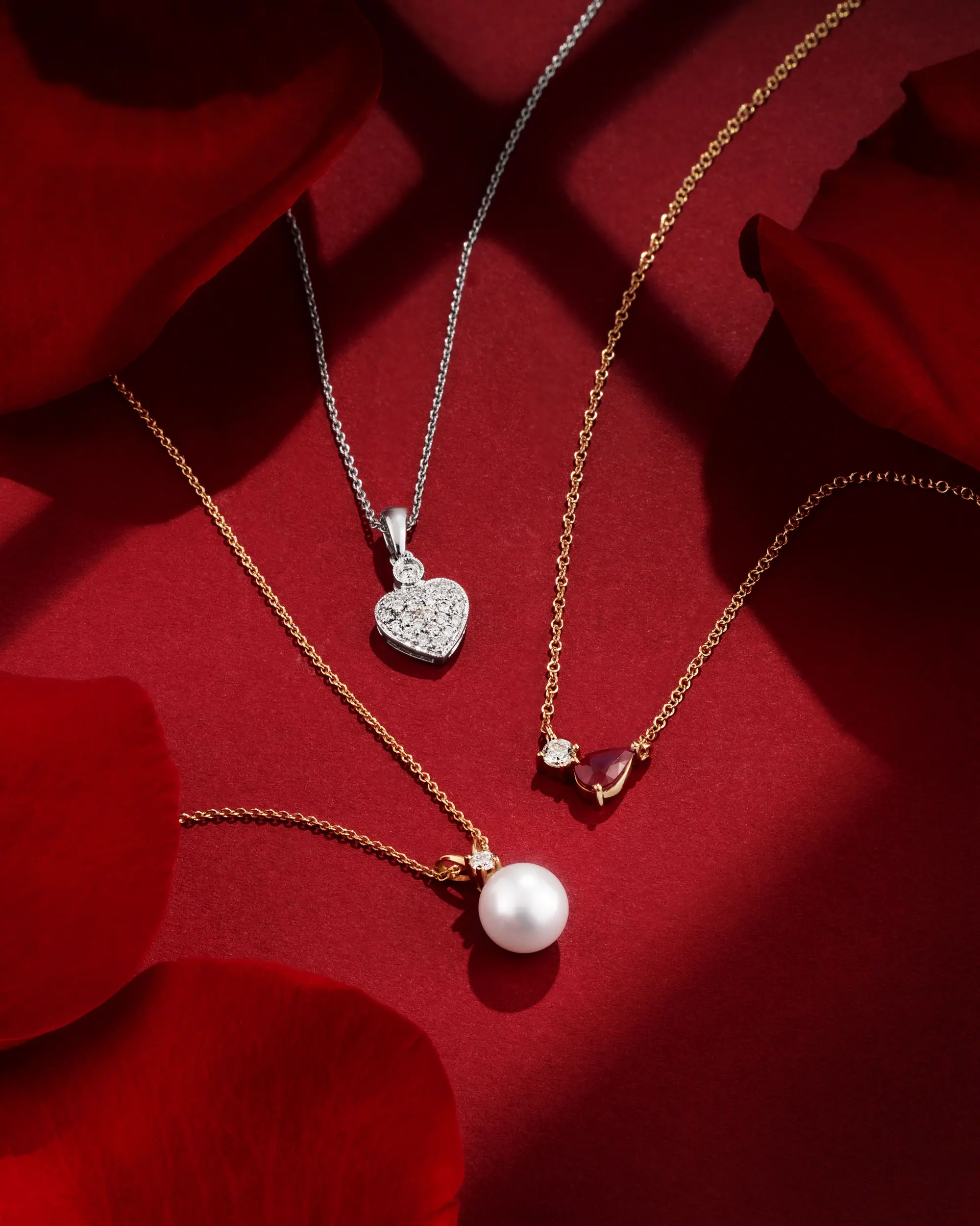 Collection of elegant necklaces in various styles and designs